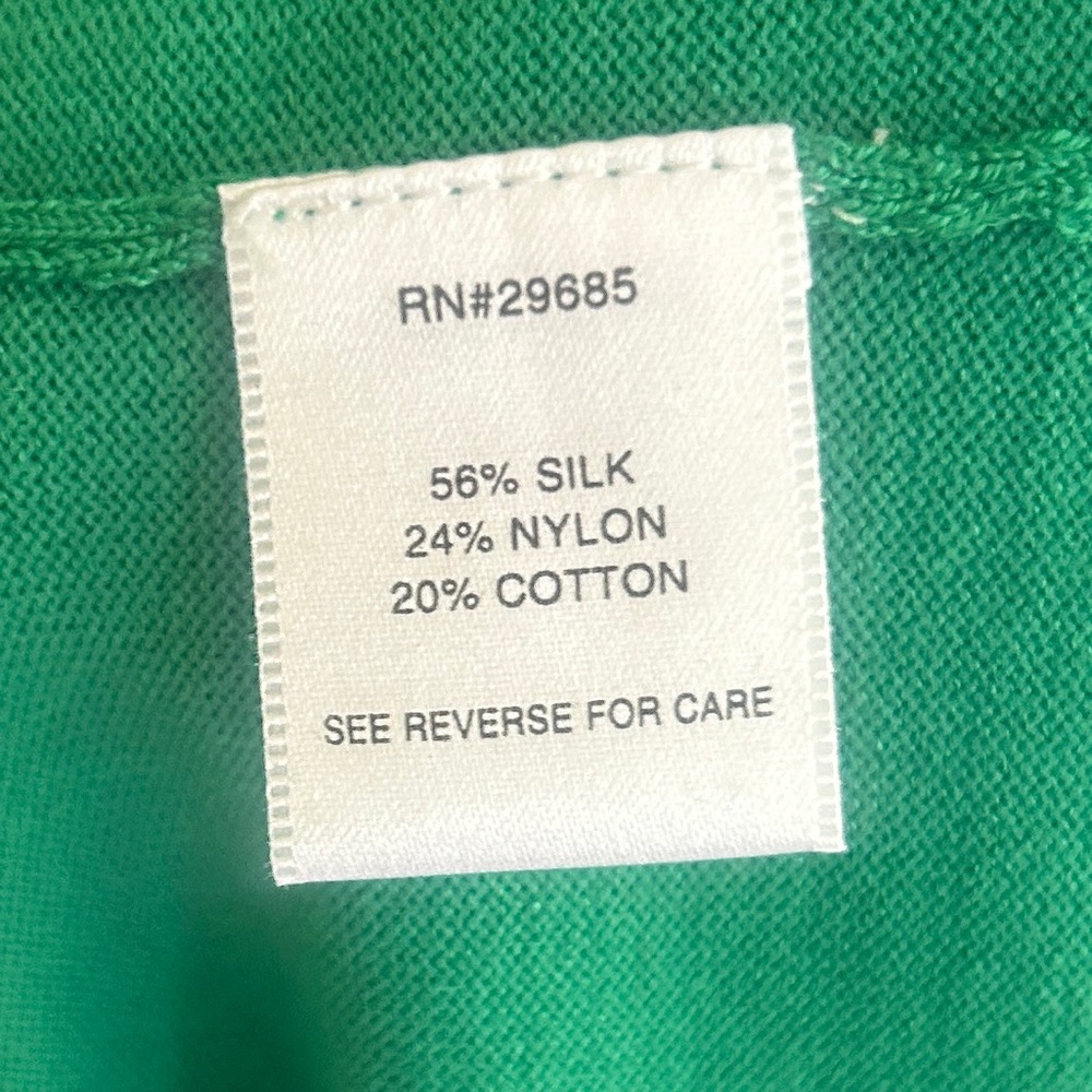 PENDLETON Kelly Green Bow Neck Silk Blend Sweater Retro Preppy Old Money | Sz M - Picture 11 of 12